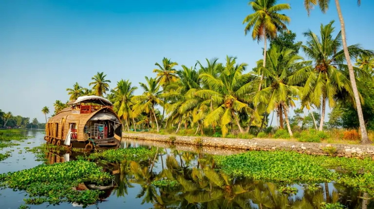 houseboats on the canals in kerala
