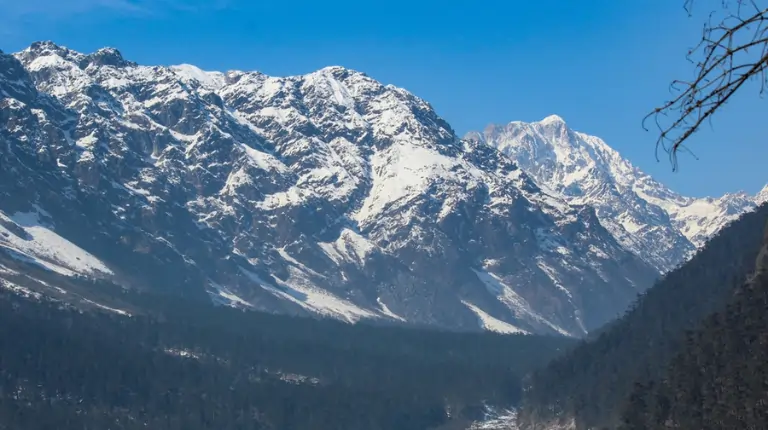 Snow covered mountain in Manali