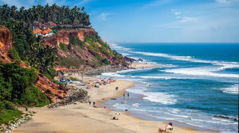 One of India finest beaches, Varkala beach in Kerala